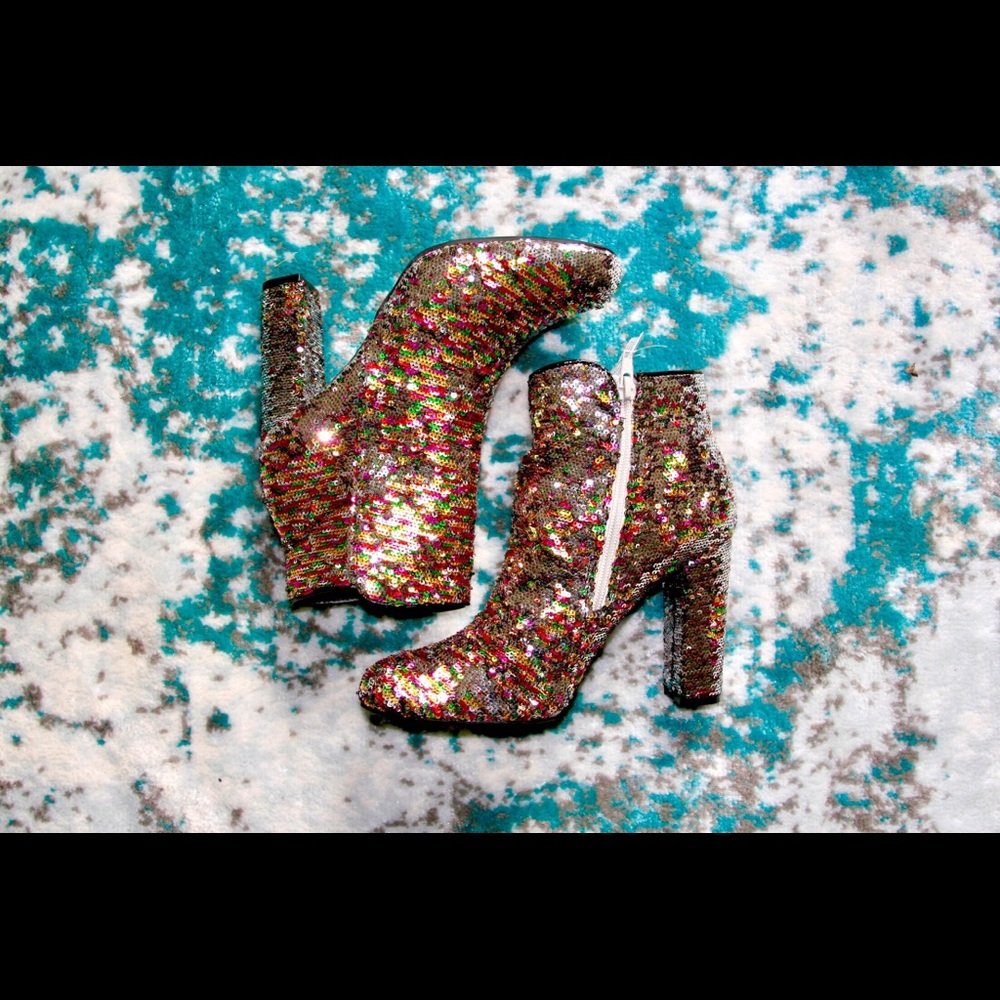 ROUGE Helium Sequin Ankle Boots